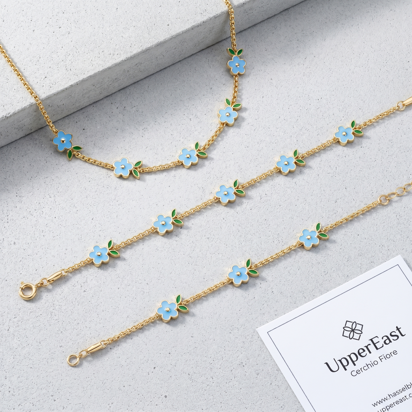 Bracciale Tennis Cerchio Fiore Oro 18K — 07-stack-styled