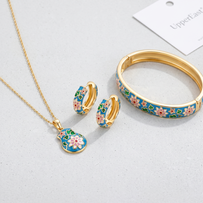 Orecchini Cloisonné Fiore Oro 18K — 07-stack-styled