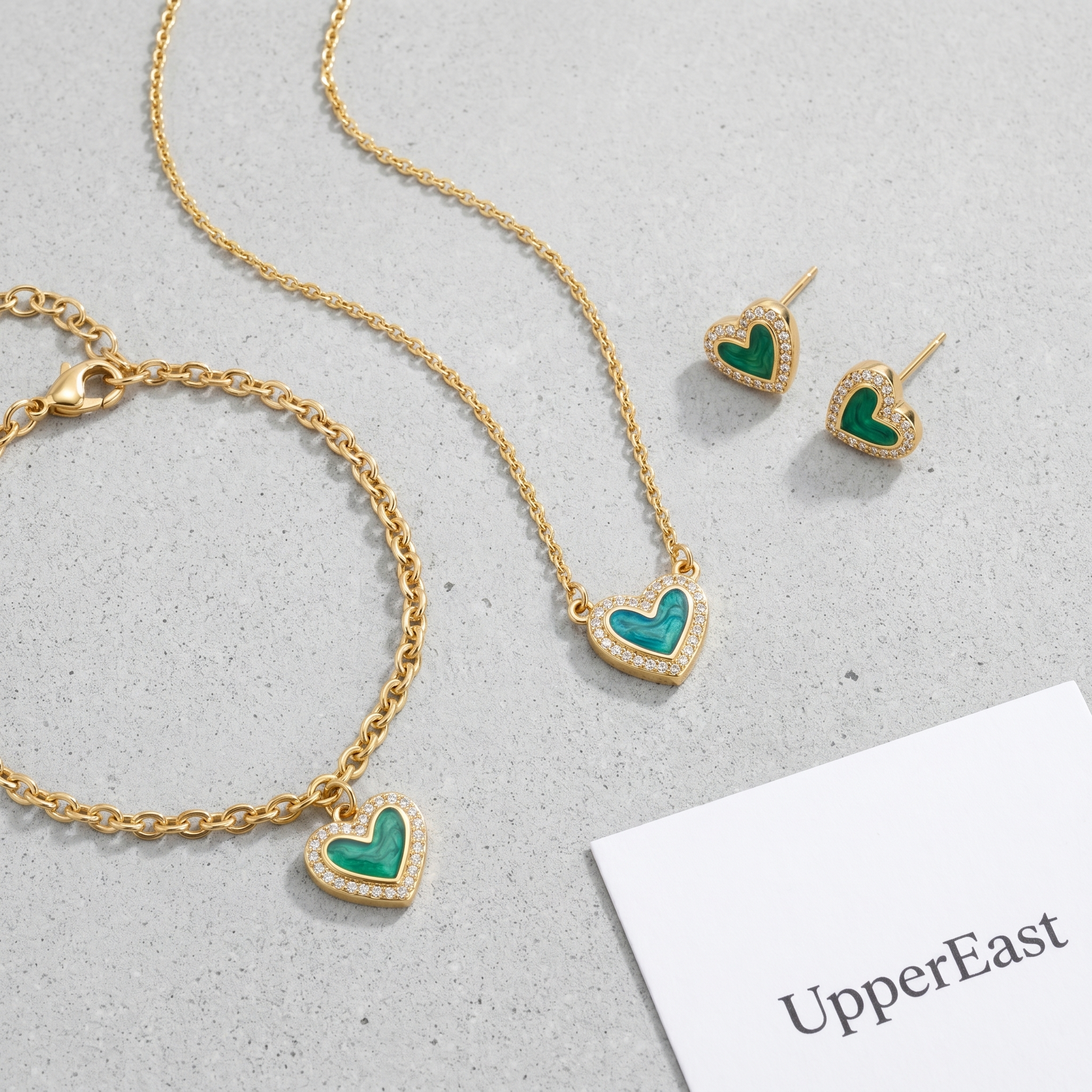 Collana Cuore Cristallo Oro 18K — 07-stack-styled