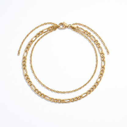 Collana Figaro Layered Oro 18K — 06-multi-angle-topdown