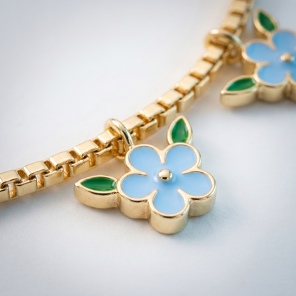 Collana Tennis Cerchio Fiore Oro 18K — 05-detail-macro