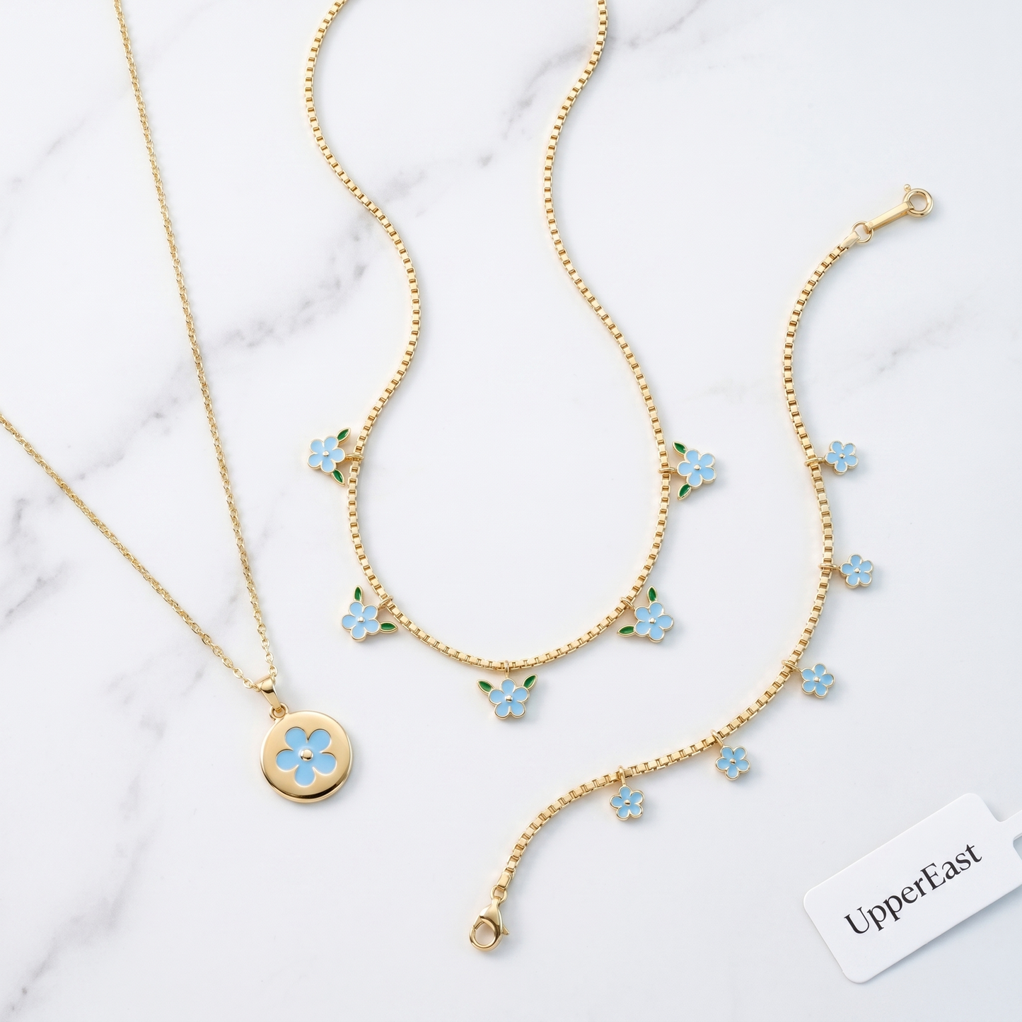 Collana Tennis Cerchio Fiore Oro 18K — 07-stack-styled