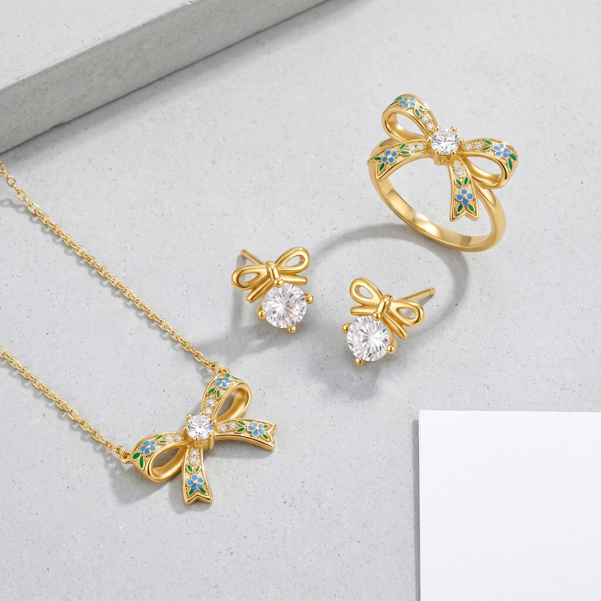 Orecchini Fiocco Cristallo Oro 18K — 07-stack-styled