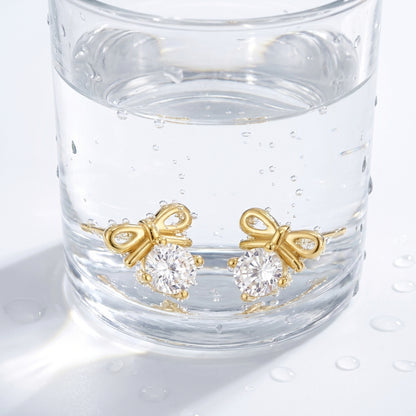 Orecchini Fiocco Cristallo Oro 18K — 09-stress-proof