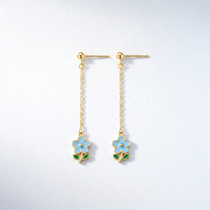 Orecchini Goccia Fiore Oro 18K — 06-multi-angle-topdown
