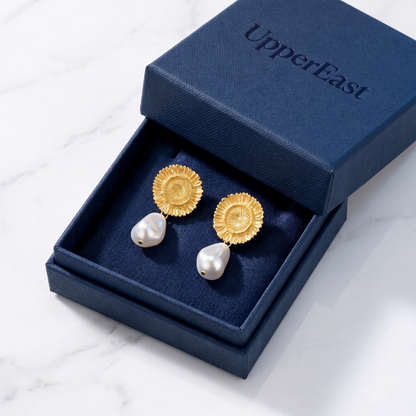 Orecchini Goccia Perla & Fiore Oro 18K — 08-packaging