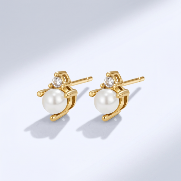 Orecchini Perla & Cristallo Oro 18K