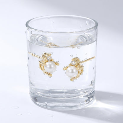 Orecchini Perla & Cristallo Oro 18K — 09-stress-proof